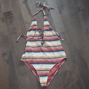 Billabong Lace Up Scoop Back One-Piece Swimsuit